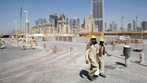 Construction in Dubai. Two-thirds of the 176,737 homes bought in the emirate last year were off plan